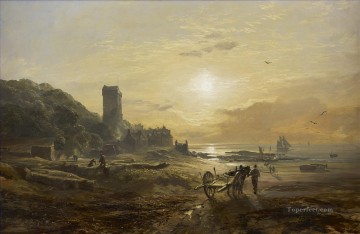  Dysart Lienzo - Vista de Dysart en las escenas del puerto marítimo de Forth Samuel Bough
